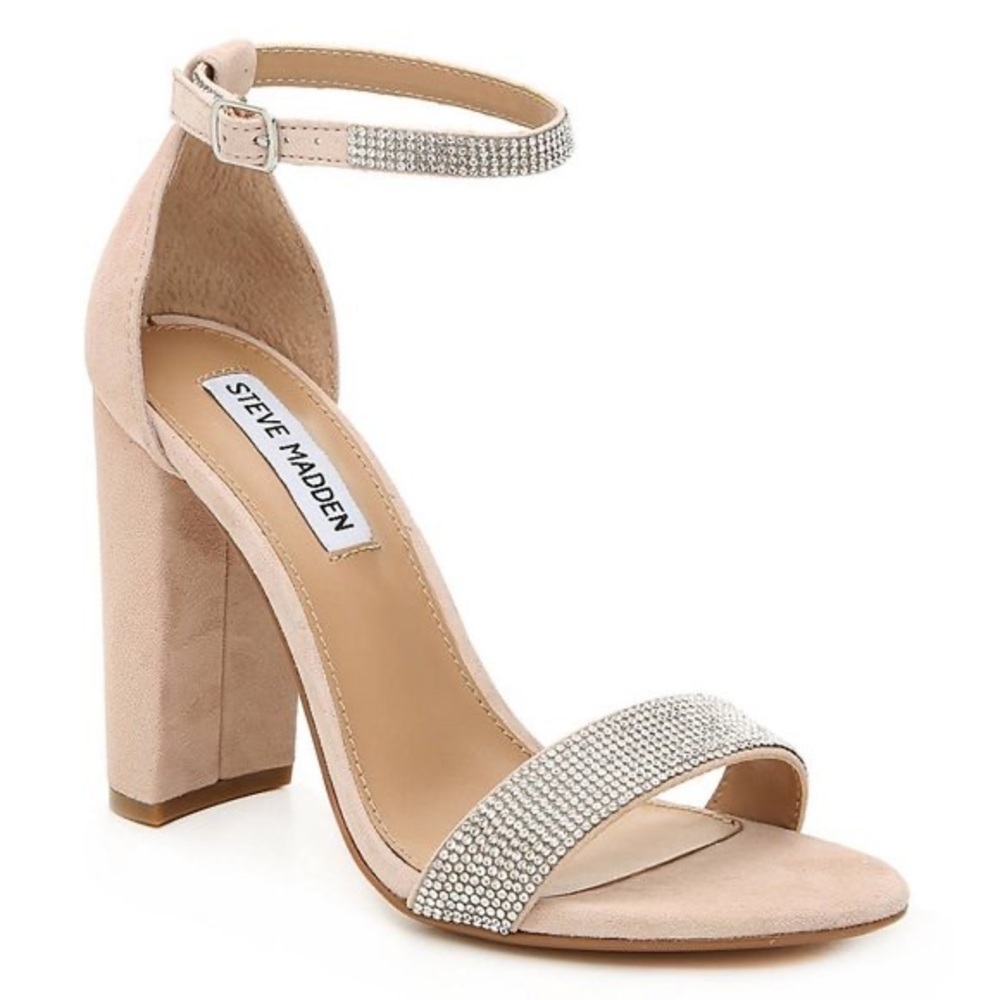 Steve Madden Nude Rhinestone Heels, size 7.5